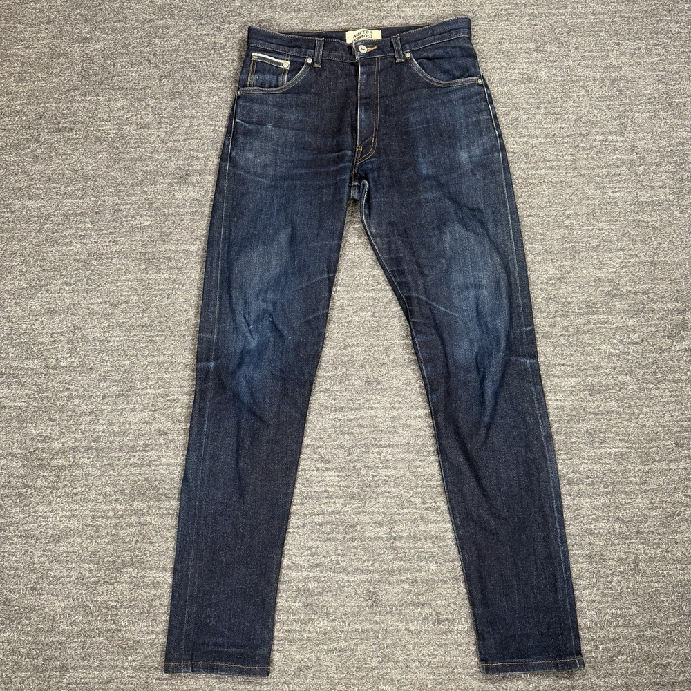 Naked and Famous Selvedge Jeans Men 30X31 Dark Wash Skinny Denim Hipster Classic